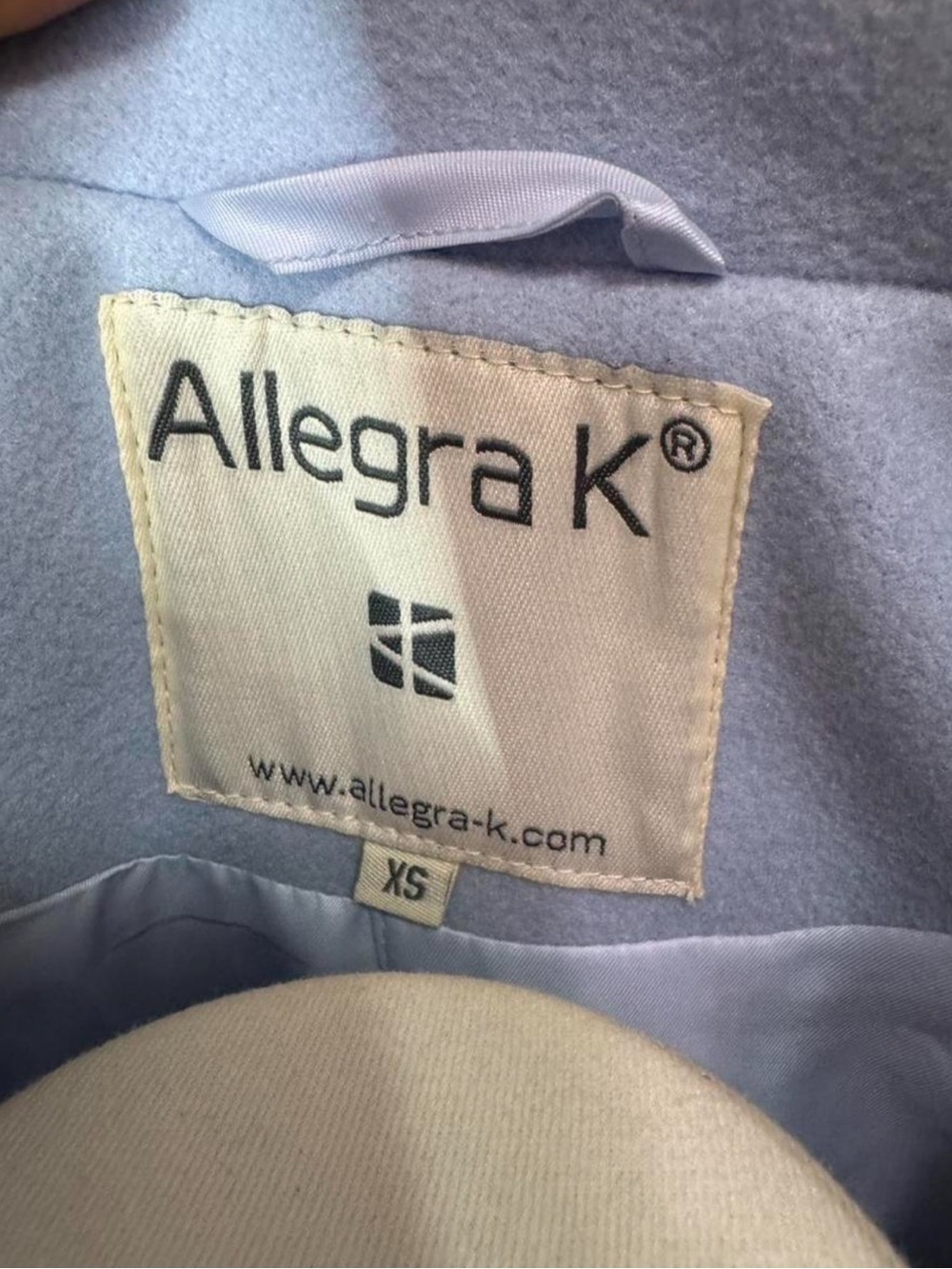 Allegra K Light Blue Single-Breasted Pea Coat - Picture 3 of 8